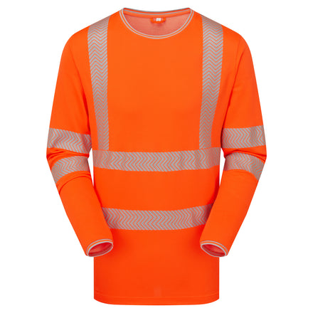 Pulsar Life Men's Hi-Vis Orange T-Shirt Long-Sleeved LFE936