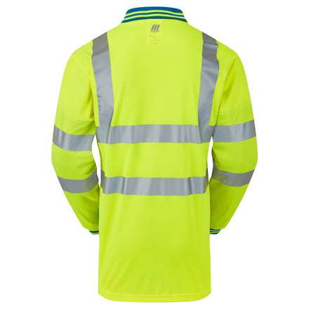 Pulsar Protect Hi Vis Cut Resistant Yellow Long Sleeved Polo Shirt P458-CRS