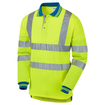 Pulsar Protect Hi Vis Cut Resistant Yellow Long Sleeved Polo Shirt P458-CRS