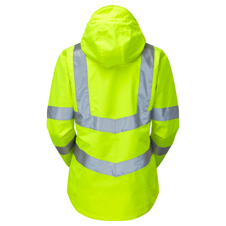 Pulsar Protect Ladies Hi Vis Yellow Waterproof Storm Coat P704