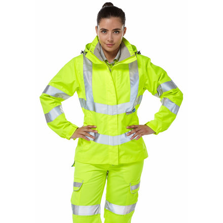 Pulsar Protect Ladies Hi Vis Yellow Waterproof Storm Coat P704