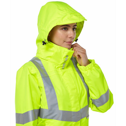Pulsar Protect Ladies Hi Vis Yellow Waterproof Storm Coat P704