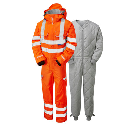 Pulsar Protect Hi Vis Orange Rail Spec Coverall PR505