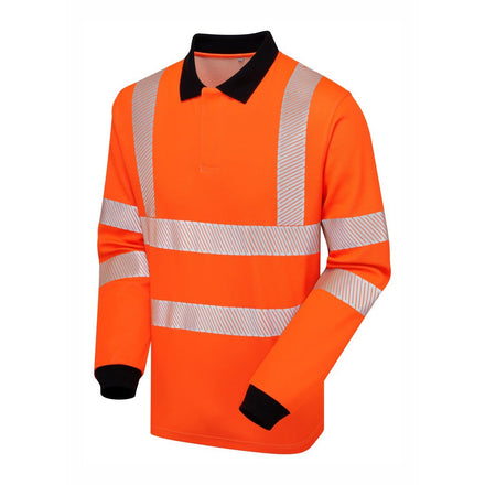 Pulsar Electric Arc Flash & Fire Retardant Hi Vis Orange Long Sleeved Polo Shirt PRARC21 / PRARC23