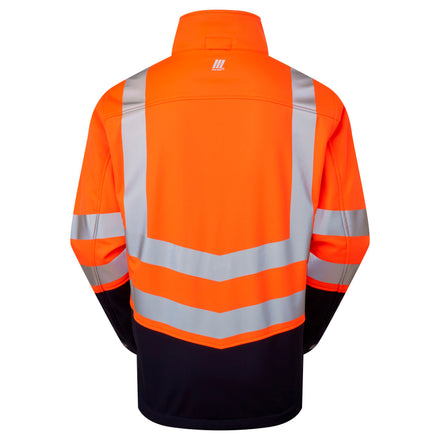 Pulsar Protect Mens Hi-vis Orange/Navy Blue Two Tone Interactive Softshell Jacket P307