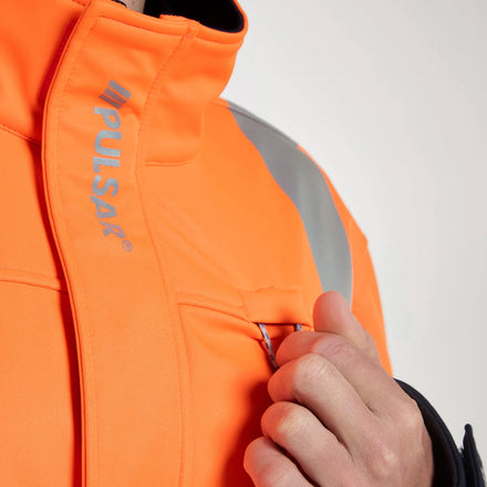 Pulsar Protect Mens Hi-vis Orange/Navy Blue Two Tone Interactive Softshell Jacket P307