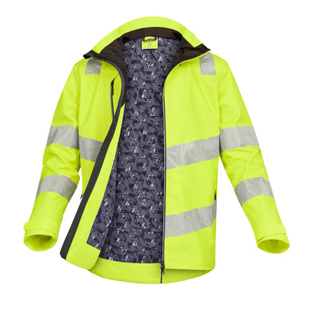 Pulsar React Rct800 Hi Vis Yellow Waterproof Shell Jacket Open