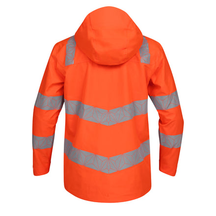 Pulsar React Rct801 Hi Vis Orange Waterproof Shell Jacket Back