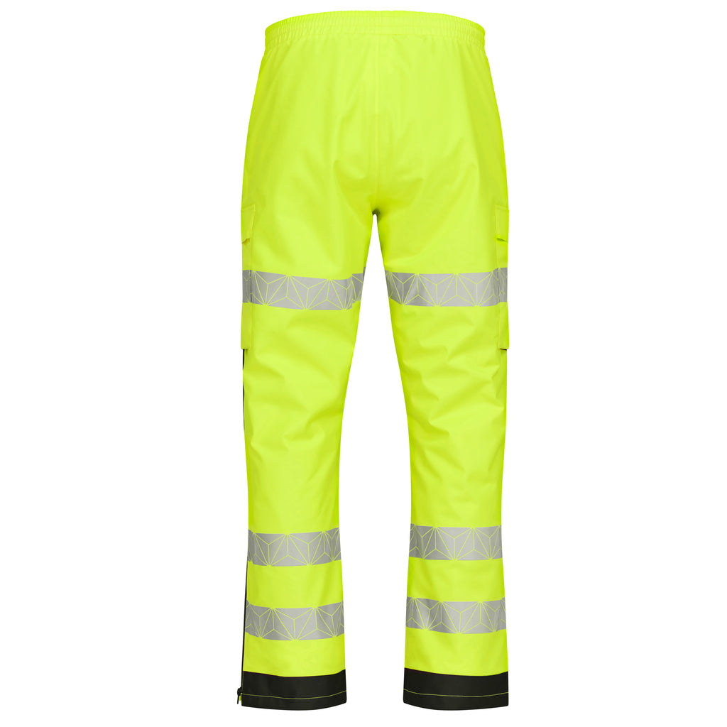 Pulsar React Rct802 Hi Vis Yellow Waterproof Overtrousers Back