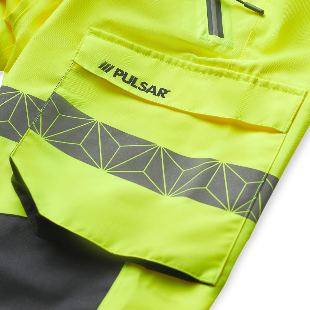 Pulsar React Rct802 Hi Vis Yellow Waterproof Overtrousers Feature 1