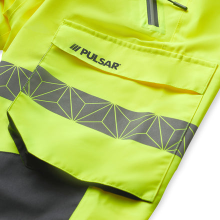 Pulsar React Rct802 Hi Vis Yellow Waterproof Overtrousers Feature 1