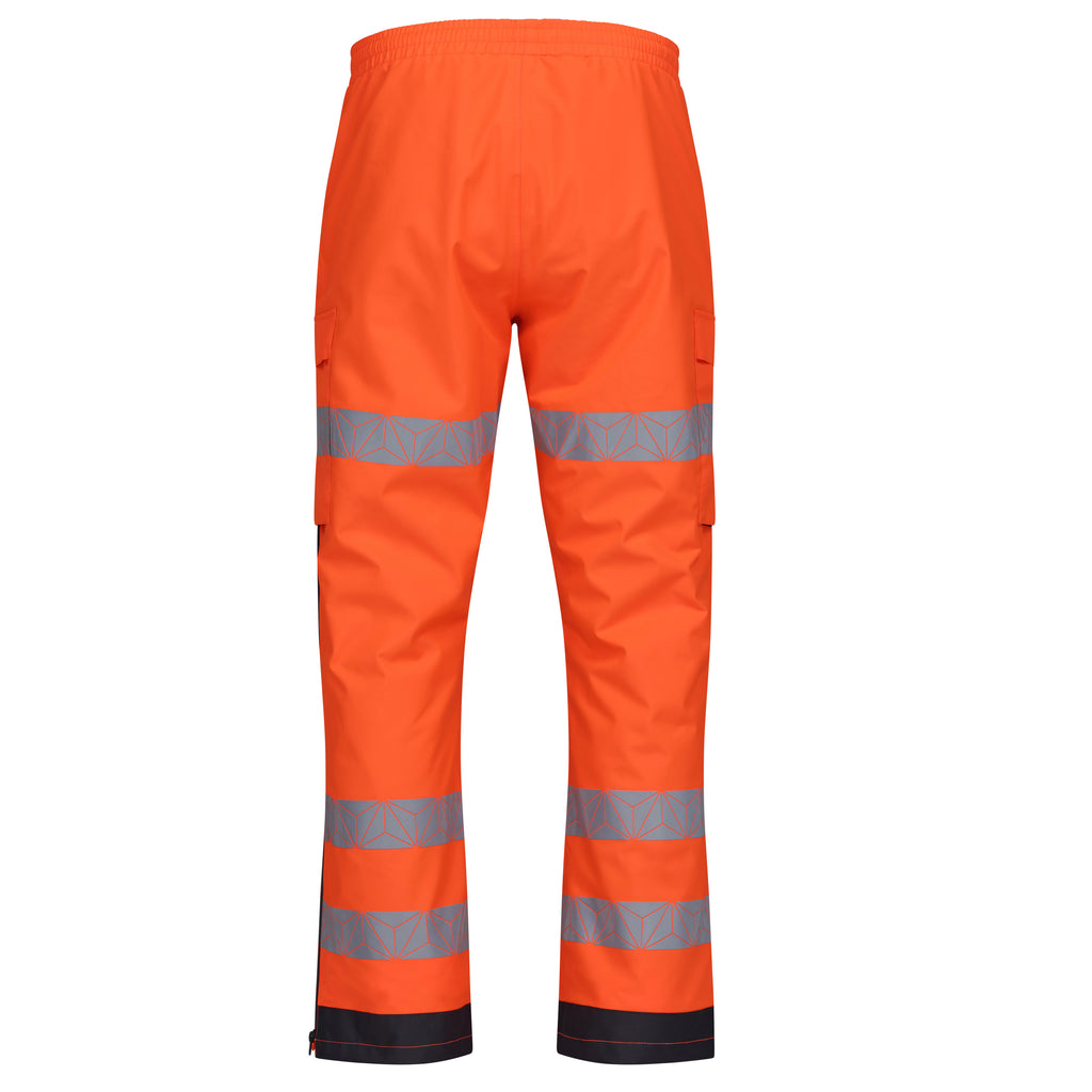 Pulsar React Rct803 Hi Vis Orange Waterproof Overtrousers Back
