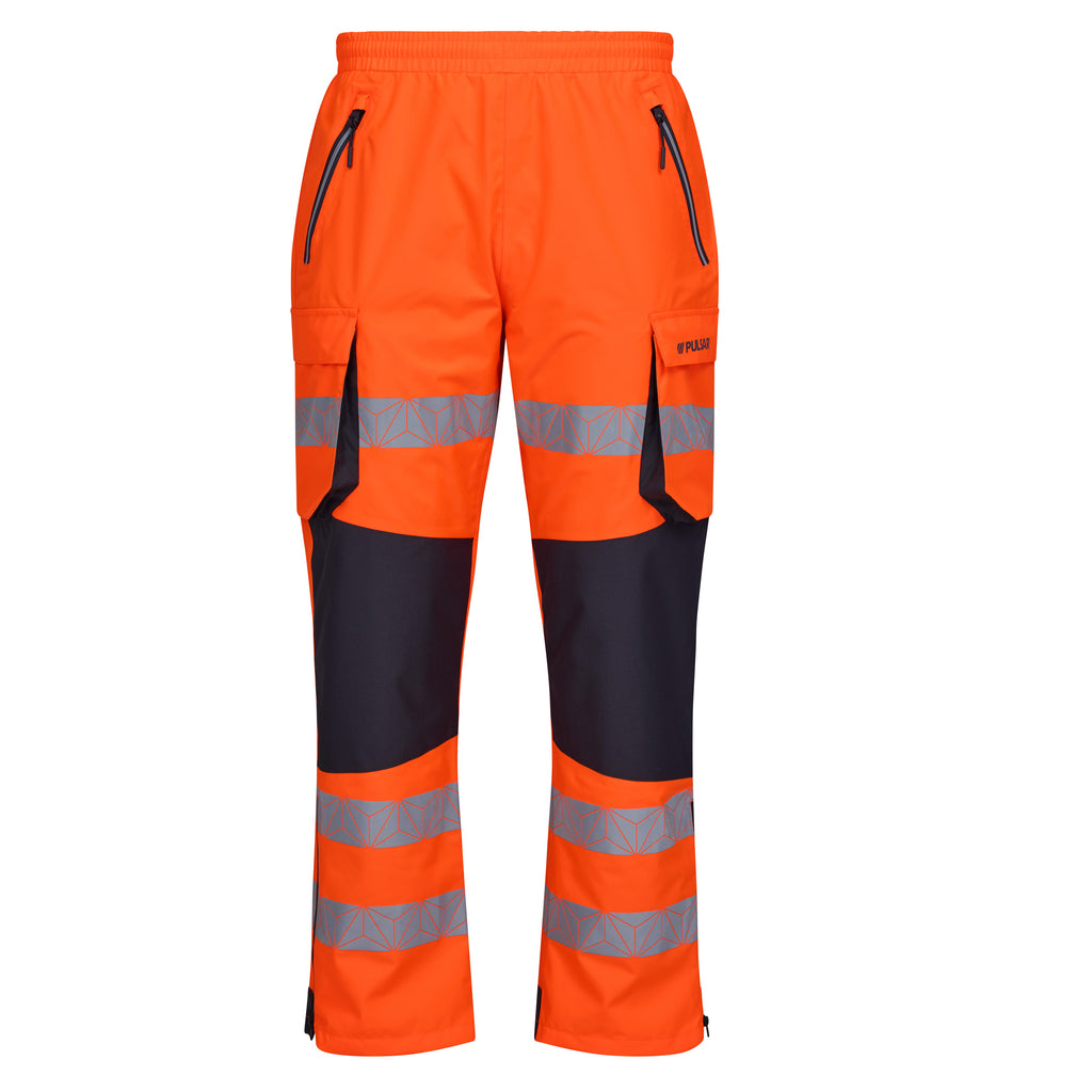 Pulsar React Rct803 Hi Vis Orange Waterproof Overtrousers Front