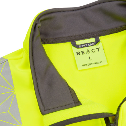 PULSAR React Hi-vis Yellow 1/4 Zip Sweater RCT804