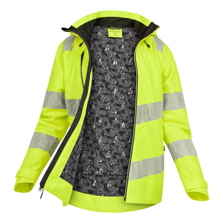 Pulsar React Rct850 Hi Vis Yellow Waterproof Shell Jacket Open
