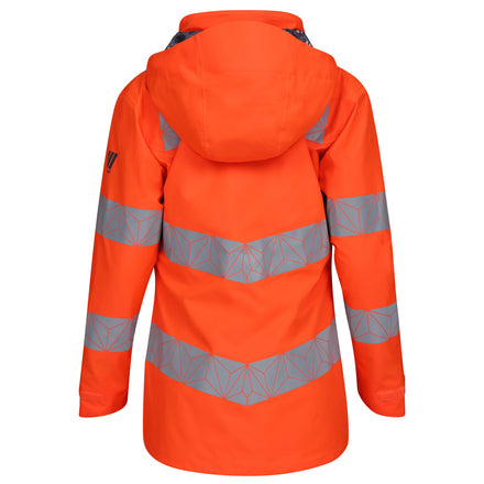 Pulsar React Rct851 Hi Vis Orange Waterproof Shell Jacket Back