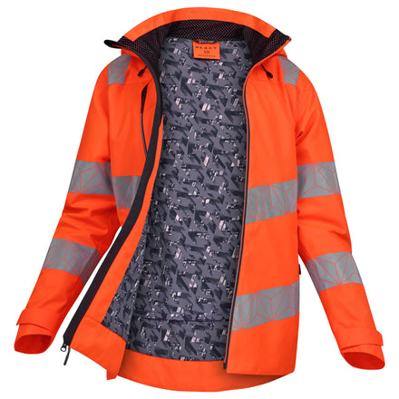 Pulsar React Rct851 Hi Vis Orange Waterproof Shell Jacket Open