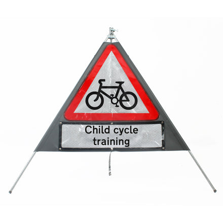 Cycle Route Ahead Sign dia. 950 Inc. Sup. 'Child Cycle Training' - Classic Roll Up Sign / RA1
