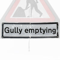 'Gully Emptying' Roll Up Road Sign Supplementary Plate Dia. 7001.1 / RA1