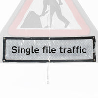 Single File Traffic' Roll Up Road Sign Supplementary Plate dia. 518 / RA1