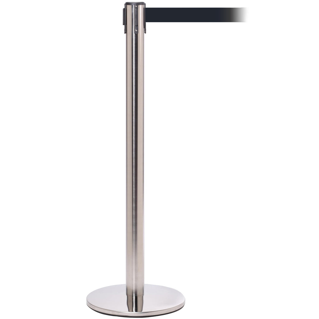 QueuePro 251 3.4m x 50mm Belt Barrier System (Polished Stainless / Black)