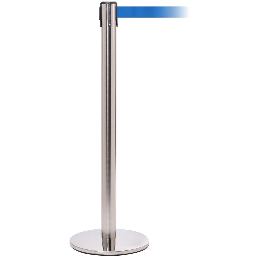 QueuePro 251 3.4m x 50mm Belt Barrier System (Polished Stainless / Blue)