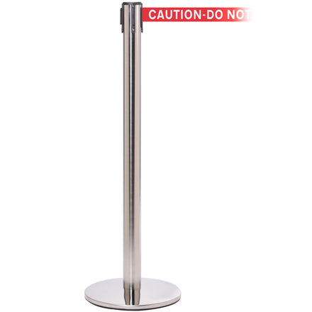 QueuePro 251 3.4m x 50mm Belt Barrier System (Polished Stainless / Caution Do Not Enter | Red-White)