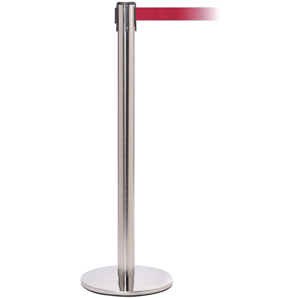 QueuePro 251 3.4m x 50mm Belt Barrier System (Polished Stainless / Red)