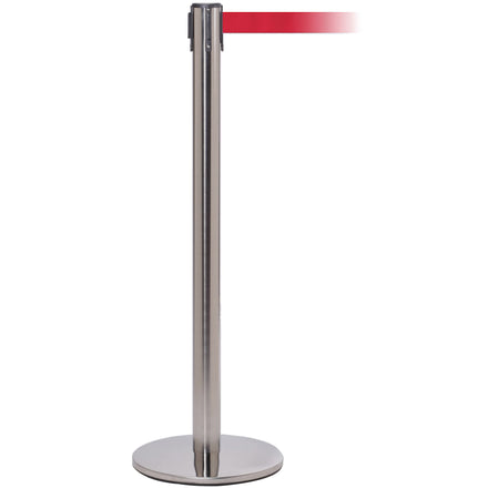 QueuePro 251 3.4m x 50mm Belt Barrier System (Satin Stainless / Red)