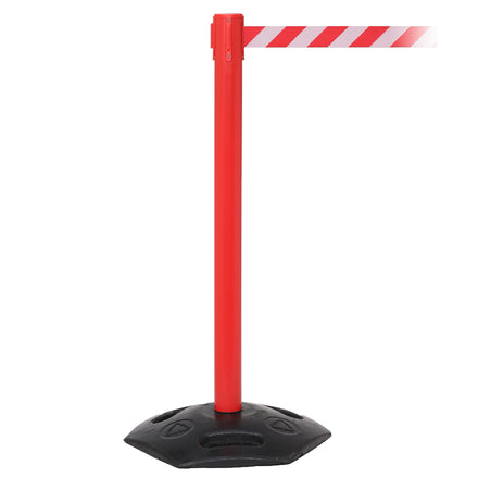 WeatherMaster 250 3.4m x 50mm Belt Barrier System (Red / Red / White Chevron)