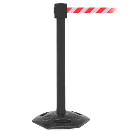WeatherMaster 335 10.6m x 50mm Belt Barrier System (Black / Red / White Chevron)