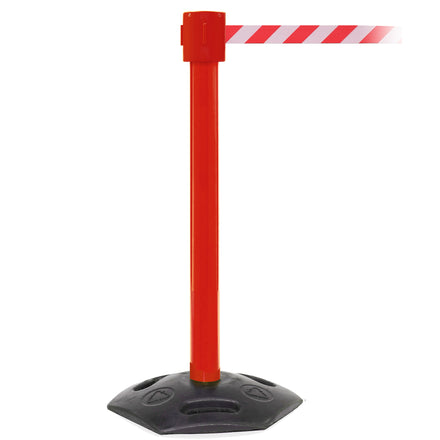 WeatherMaster 335 10.6m x 50mm Belt Barrier System (Red / Red / White Chevron)