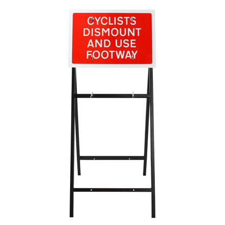 'Cyclists Dismount And Use Other Footway' Sign Diagram 7016 | Quick Fit (face only) | 600x450mm