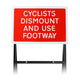 'Cyclists Dismount And Use Other Footway' Sign Diagram 7016 | Quick Fit (face only) | 600x450mm