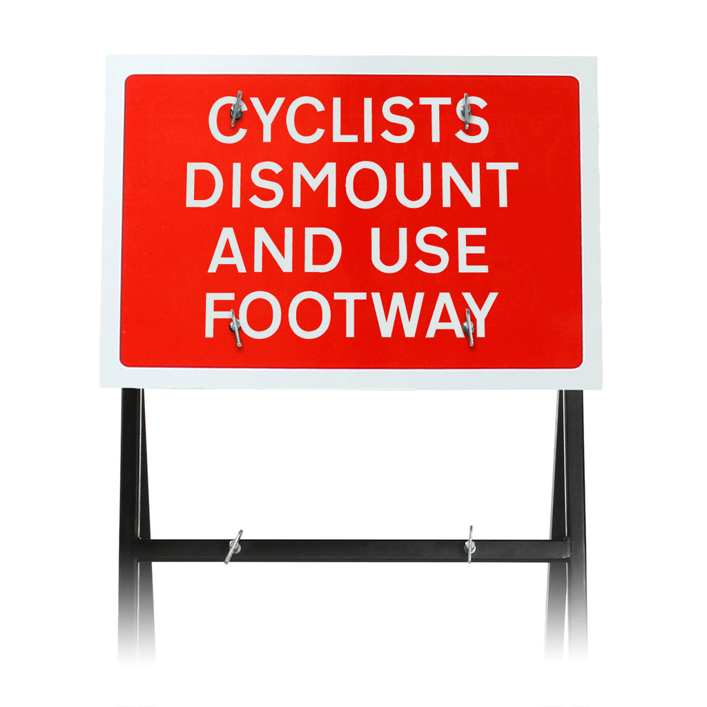 'Cyclists Dismount And Use Other Footway' Sign Diagram 7016 | Quick Fit (face only) | 600x450mm