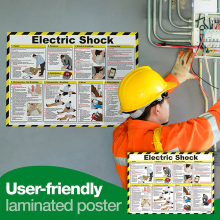 Electric Shock First Aid Poster - A2 (Laminated)