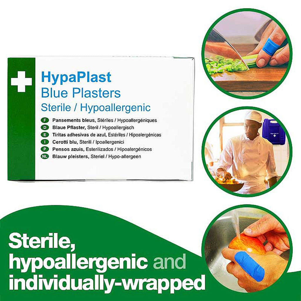 HP Blue Visually Detectable Plasters Assorted (100 Pack)