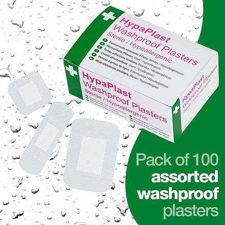 HP Clear Washproof Plasters Assorted (100 Pack)