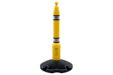 Skipper Barrier Post and Base System with Reflective Strips (Yellow)