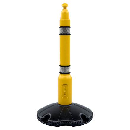 Skipper Barrier Post and Base System with Reflective Strips (Yellow)