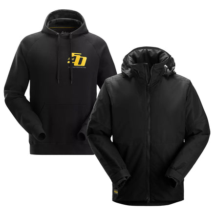 Snickers Bundle: 1104 Black/Black Waterproof Winter Jacket + Free Special Edition Hoodie