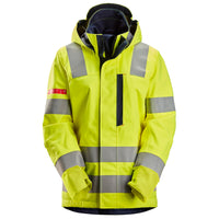 Snickers 1368 ProtecWork, Women's Waterproof Shell Jacket, Hi-Vis Class 3 - Hi-Vis Yellow/Navy