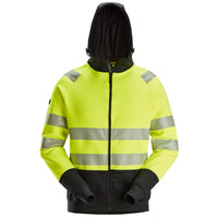 Snickers 2839 Hi-Vis Class 2, Full Zip Hoodie - Hi-Vis Yellow/Black