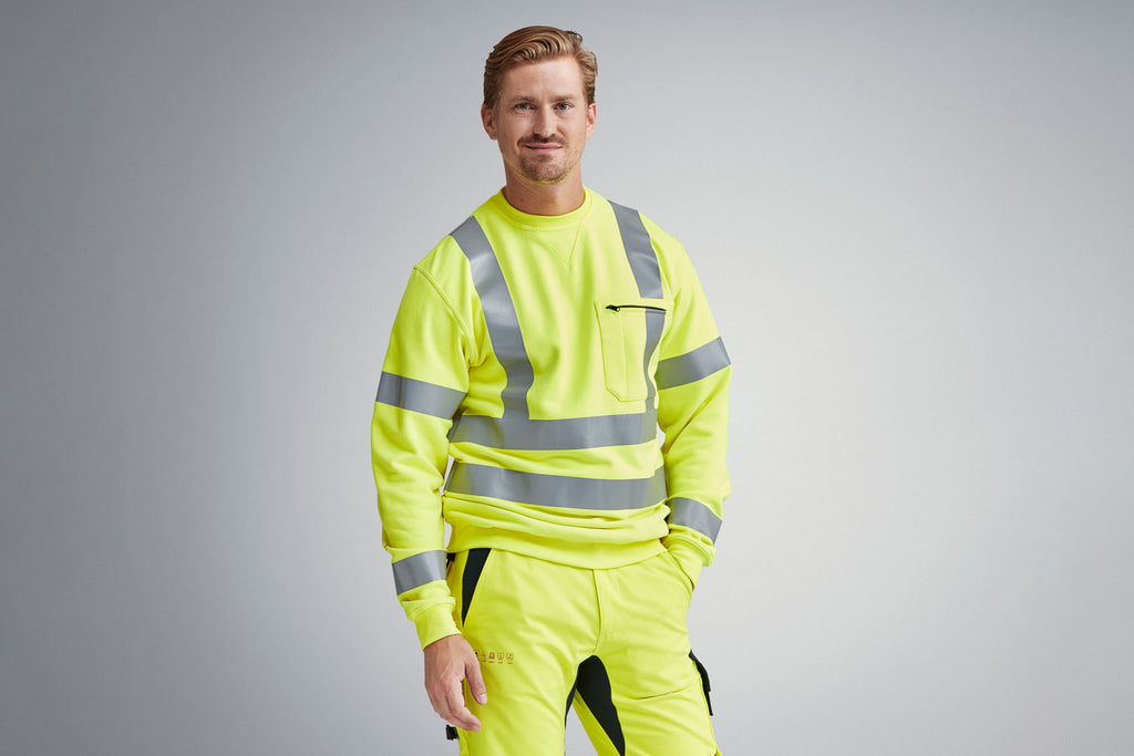 Snickers 2863 ProtecWork, Sweatshirt, Hi-Vis Class 3 - Hi-Vis Yellow/Navy