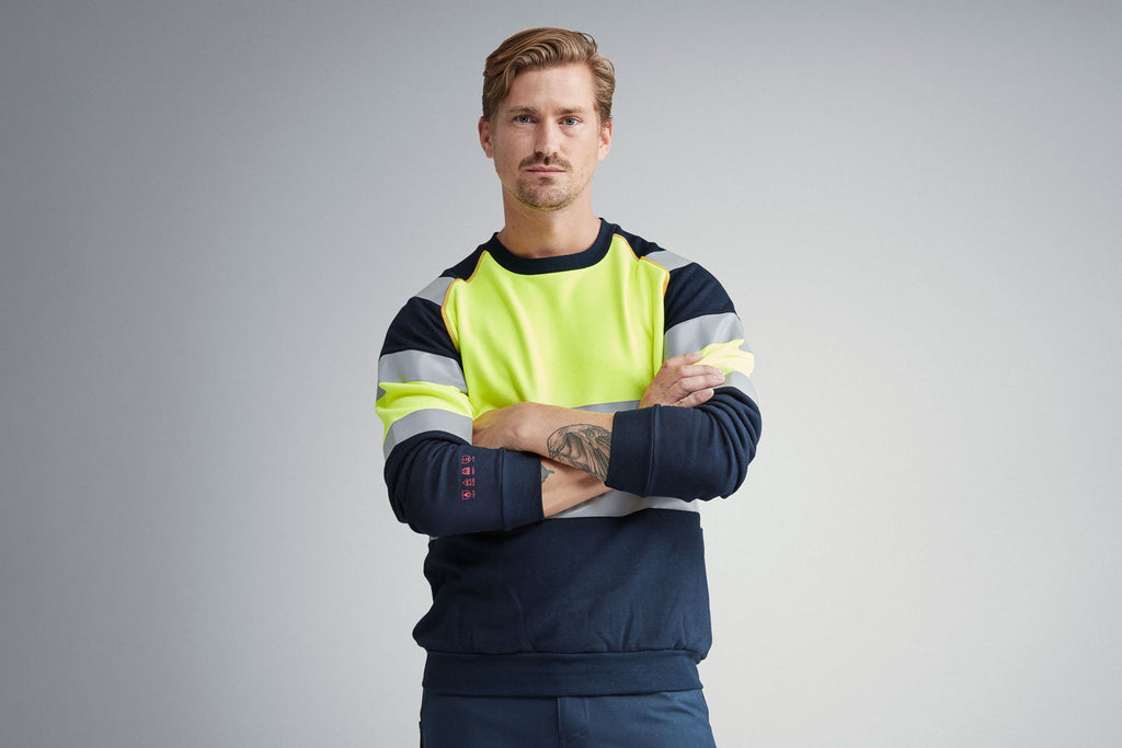 Snickers 2869 ProtecWork, Sweatshirt, Hi-Vis Class 1 - Navy/Hi-Vis Yellow