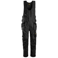 Snickers 6014 Allroundwork Canvas Stretch Onepiece Trousers Holster Pockets Black Black Main