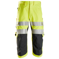 Snickers 6161 Protecwork Pirates Trousers Highvis Class 2 Hi Vis Yellow Navy Main