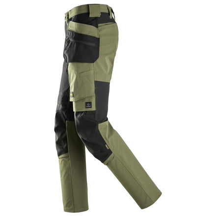 Snickers Workwear 6218 AllroundWork Stretch Trousers Holster Pockets | Khaki Green/Black