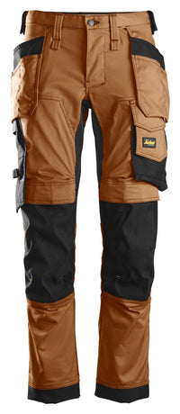 Snickers Allroundwork 6241 Stretch Slim Fit Trousers With Holster Pockets Brown / Black