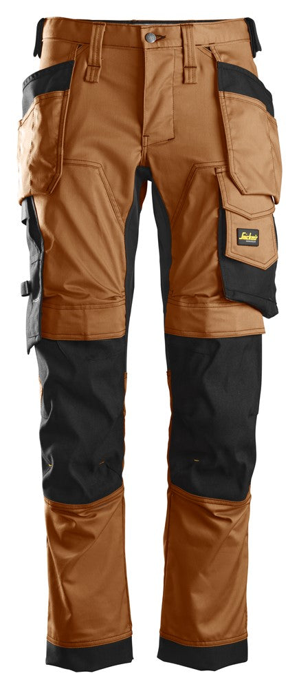 Snickers Allroundwork 6241 Stretch Slim Fit Trousers With Holster Pockets Brown / Black